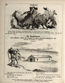 "Kunststraßen"
"Die Auswanderer, oder wunderbare Fahrten und Abenteuer der Herren Barnabas Wühlhuber und Casimir Heulmaier in Amerika"