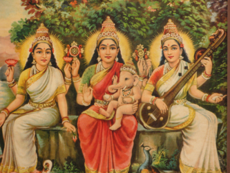 Hindu goddesses, in an advertisement of Sri Ambal & Co.(high class snuff manufacturer)